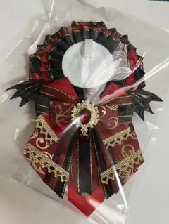 ラスト1点 ロゼットキーホルダー　赤　黒