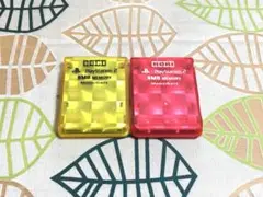 プレイステーション2　メモリーカード　クリアイエロー＆クリアレッド