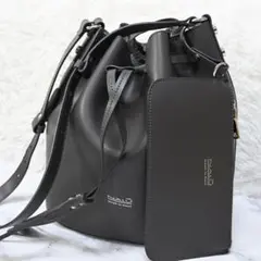 NALU ナル ショルダーバッグ 巾着型 レザー パイソン柄 グレー