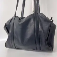 ロエベ LOEWE 黒 ナッパレザー アナグラム ハンドバッグ 肩掛け可能