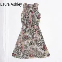 Laura Ashley 花柄 フラワー ワンピース タック
