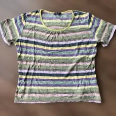 ストライプ柄 半袖Tシャツ サイズ40（Ｌ）