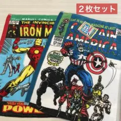 15 新品　MARVEL アイアンマン　キャプテンアメリカ　コミックタオル