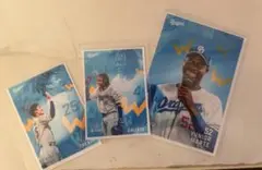 中日ドラゴンズ　竜ブロマイド　石川昴弥選手＆カリステ選手＆マルテ投手