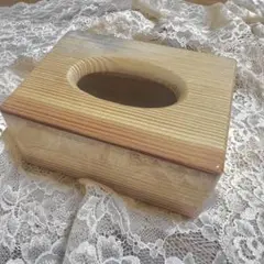 【新品未開封】トールペイント素材 ティッシュボックス小 白木