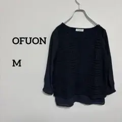 美品OFUON オフオン ブラック レースブラウス Mサイズc308