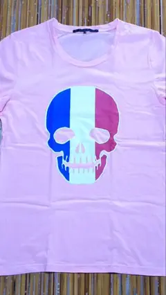美品 VEVS スカルTシャツ プリント ピンク Tシャツ