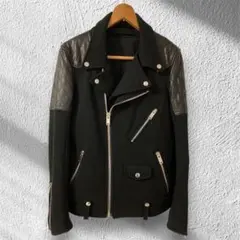 moonagedevilmentレザーコンビ裏毛ライダースジャケット 清春