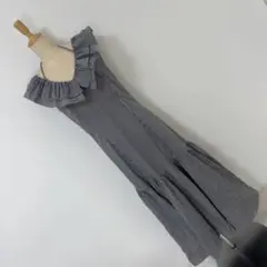 アンドクチュール ギンガムフリルノースリワンピース
