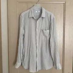 【完売品】UNIQLO プレミアムリネンシャツ / ストライプ XL
