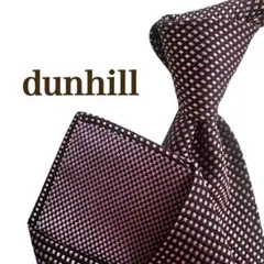 ダンヒル　dunhill シルク ピンク　ジャガーネクタイ チェック柄パープル