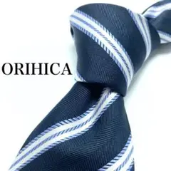 【極美品】ORIHICA ネクタイ 新品同様 フォーマル ストライプ ロゴ