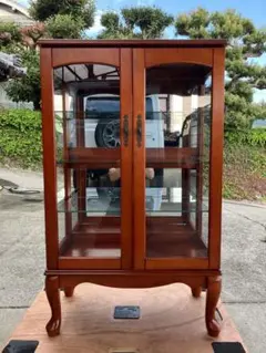 アンティーク調 ガラス張り キャビネット