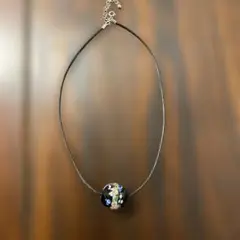 トンボ玉ネックレス　黒