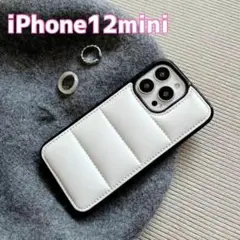 iphone12mini ケース　白　ホワイト　ダウンジャケット スマホケース