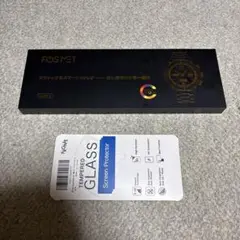 FOSMET スマートウォッチ LGW6ブラック 本体（保護フィルム付き）