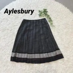 2561【アリスバーリー】ドット柄シフォンスカート（M）きれいめカジュアル