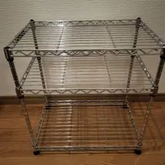 シルバー スチールラック 3段 約45cmx30cm