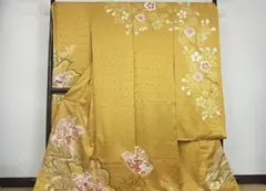 未仕立て振袖*駒刺繍絞り*流水舞蝶吉祥花文*金銀彩*仮絵羽*未使用
