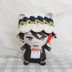 【即購入可】ネイビー×グリーンのチューリップ模様の帽子
