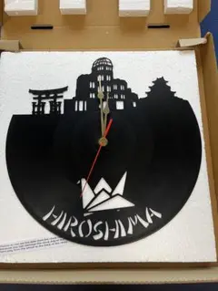 広島名所　レコード盤時計