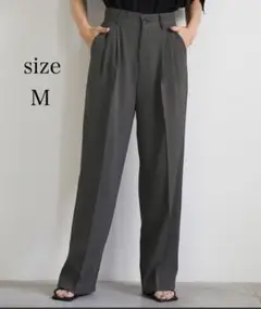 SELECT MOCA 丈長め / ハイウエストセンタープレススラックス　M