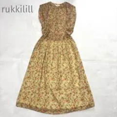 美品　rukkilill ルッキリル　W.K.FLOWER ギャザーワンピース