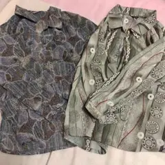 ビンテージシャツ 2枚セット 総柄シャツ