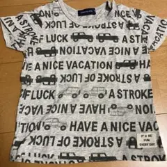 子供用 グレー Tシャツ 車プリント