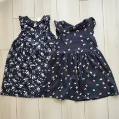 H&M　美品　綿ワンピース2枚セット　100