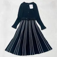 t0232／新品未使用★クイーンズコート　ウエスト切り替えニットワンピース　1