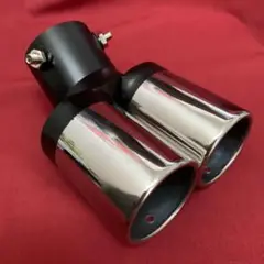 送料無料#新品#汎用マフラー 車 2本出し マフラーカッター 下向き 汎用