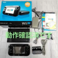 【動作確認済】Wii U 32GB ブラック 本体 ゲームパッドケーブルセット