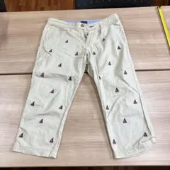 トミーヒルフィガー H刺繍ベージュ7部丈 パンツ