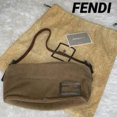 【送料無料】FENDI フェンディ FF マンマ コーデュロイ ハンドバッグ 茶 送料無料】FENDI フェンディ FF マンマ コーデュロイ