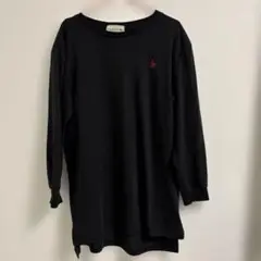 レディース　ロングトレーナー　ブラック　Lサイズ