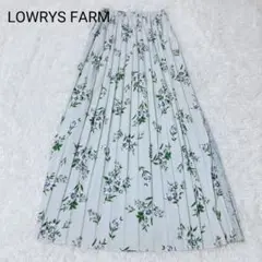 ローリーズファーム ロングスカート ブルー Fサイズ 花柄 総柄 ペチコート