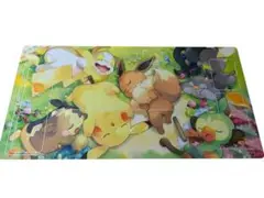 ポケモン ラバープレイマット みんなおつかれさま　ピカチュウ　イーブイ