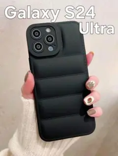 Galaxys24Ultraケース　ダウンケース　シンプル　黒　韓国　おしゃれ