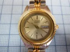 【動作未確認】CITIZEN シルバー・ゴールド クォーツ腕時計 レディー