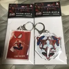スパイダーマン Happyくじ アクリルキーホルダーとフィンガーパペット