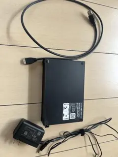 外付けハードディスク USB 黒 ACアダプター付き