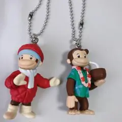 おさるのジョージ　ガチャ　ストラップ 2個セット