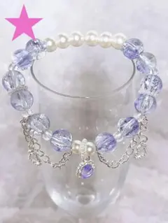 【21】紫とひょうたんパールのブレスレット