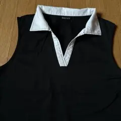 美品 BALLSEY ノースリーブポロシャツ 黒/白