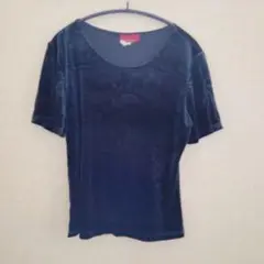 guarantee 半袖ベルベットTシャツ ダークブルー