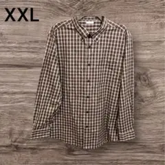 GU ジーユー チェック柄 長袖 シャツ XXL