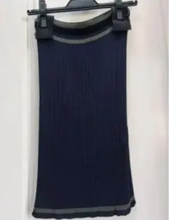 PRADA【ミラノ購入 プラダ ニットスカートNavyu0026Khaki 36】