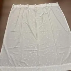ホワイト葉柄レースカーテン 2枚組　約100cm x 136cm