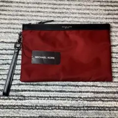 【未使用品】マイケルコース TRAVEL ファスナーポーチ レッド